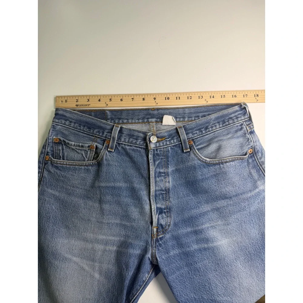 Levis 501XX Mens Straight Leg Button Fly Blue Denim Jeans 34x28 Made in Mexico